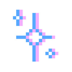 blue sparkle pixel icon