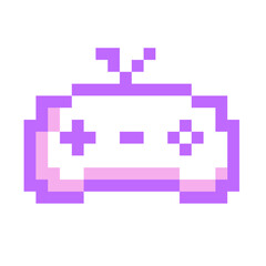 purple joystick game pixel icon