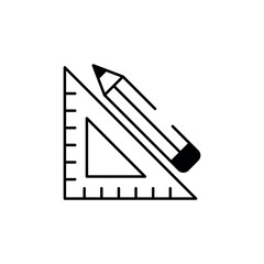 Ruler icon design with white background stock illustration