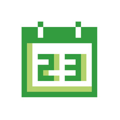 green calendar pixel icon