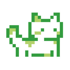 green cutie cat pixel icon