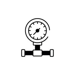 Pressure gauge icon design with white background stock illustration