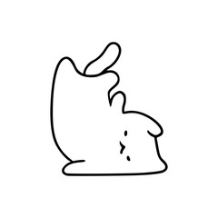 adorable kawaii pet napping illustration