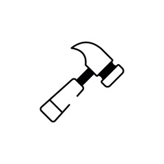 Hammer icon design with white background stock illustration