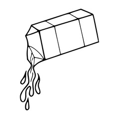 poring milk carton vector illustration