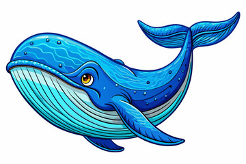 majestic blue whale swimming gracefully in the deep blue ocean vector ideal for marine wildlife, ocean conservation, and educational themes