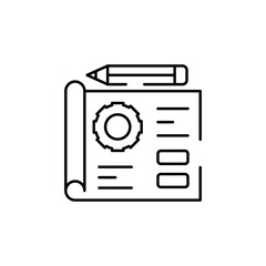 Fototapeta premium Technical drawing icon design with white background stock illustration