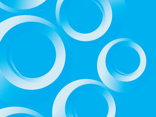 White circle abstract pattern background with gradation, standing out on bright blue background. Ideal for cheerful and clean graphic designs, presentations or digital elements.