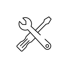 Screwdriver icon design with white background stock illustration