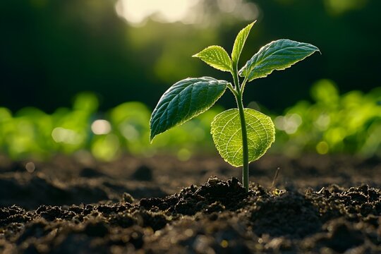 New saplings in the sunlight