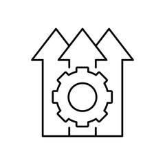 Gear linear icon.
Settings for mobile app development, software tool interfaces and optimization panels. Vector illustration