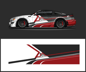 Modern blue and red van with a bold graphic wrap design for commercial branding