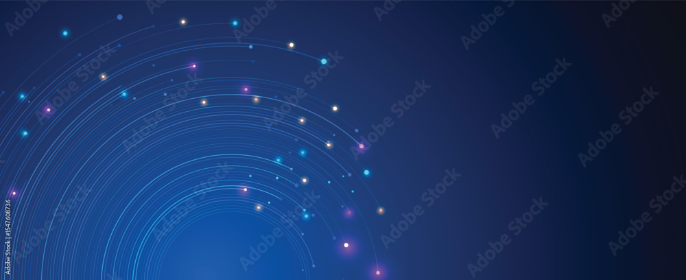 Aufkleber Abstract round frame circuit technology concept background