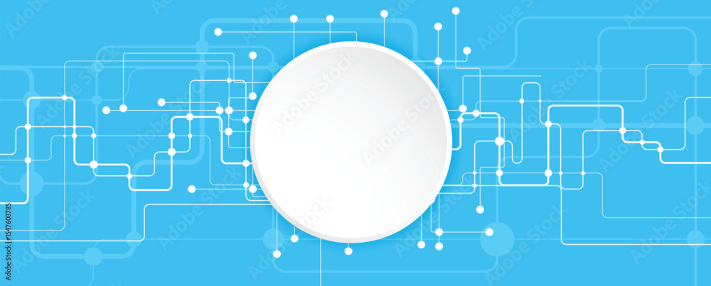 Aufkleber Abstract round frame circuit technology concept background