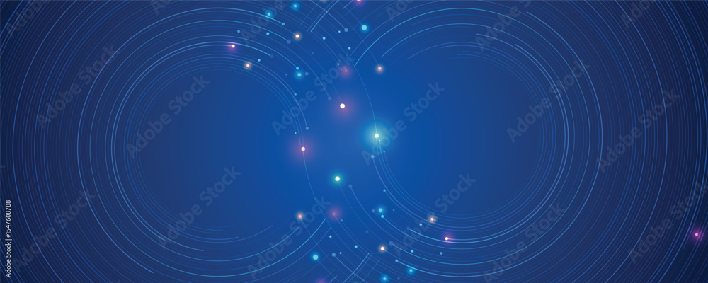 Aufkleber Abstract round frame circuit technology concept background
