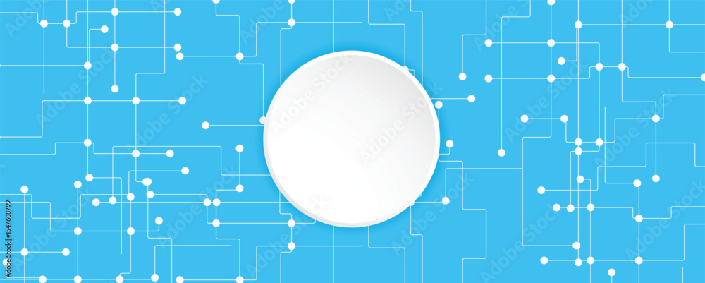 Poster Abstract round frame circuit technology concept background
