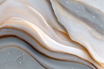 Fototapeta premium Seamless Pearlescent Texture Featuring Golden Accents on a Soft Grey Background