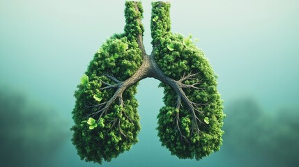 Environmental lungs symbolizing clean air and nature.