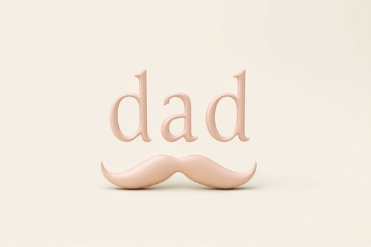 Creative Minimal Vector Design Featuring Dad Letters and a Mustache Element for Father's Day or Family Themes
