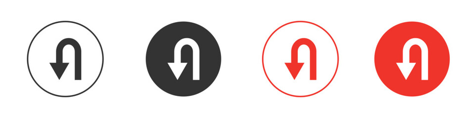U turn icon design, logo, app, UI. Vector illustration, EPS
