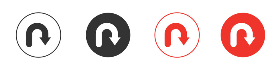 U turn icon design, logo, app, UI. Vector illustration, EPS