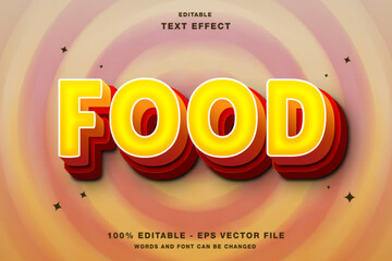Food 3D Editable Text Effect Template Style Premium Vector