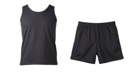 Black Sports Tank Top and Shorts Set 4.