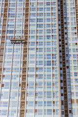 Window cleaning of a high office building in Tianjin, China