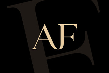 AF or FA letter logo icon design. Classic style luxury initials monogram.