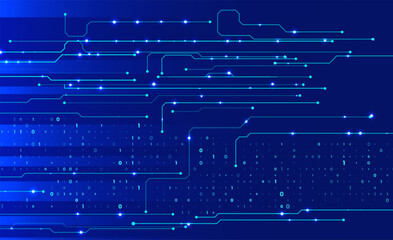 Abstract futuristic circuit board background. Big data code representation. Hi-tech Illustration of digital technology. Graphic concept for your design