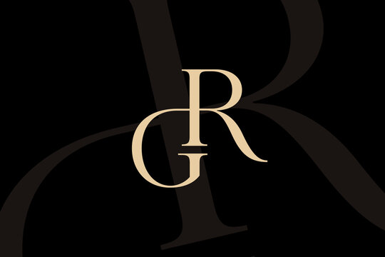 RG or GR letter logo icon design. Classic style luxury initials monogram.