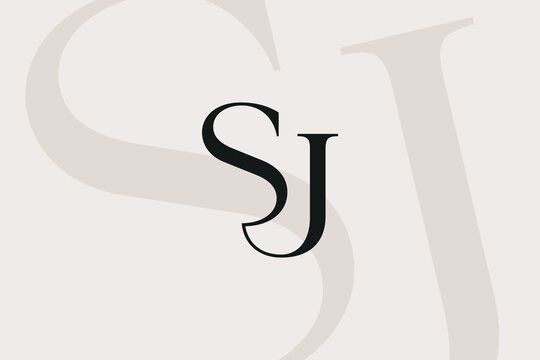 SJ or JS letter logo icon design. Classic style luxury initials monogram.