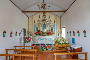 Interior of the church of Fatima on the Azorean island of Santa Maria-Portugal.
