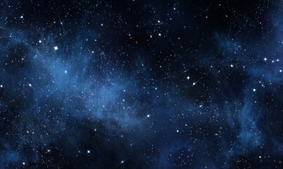 Obraz premium Dark Blue Nebula with Distant Stars and Cosmic Dust