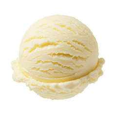 Creamy strawberry ice cream scoop PNG. Smooth vanilla gelato ball PNG with white texture. Delicious vanilla ice cream scoop floating for summer desserts isolated