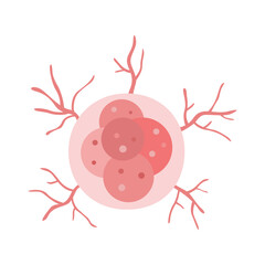 Pink Ribbon for Breast Cancer Awareness. cancer cell developing.