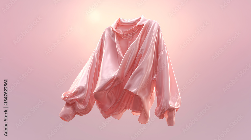 Poster soft pink fabric drapes gracefully, emphasizing smooth textures and flowing lines. the stylish backd