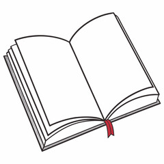 Isolated vector art of an open book, excellent for illustrating concepts like inspiration, discovery, a clean slate, and the power of narrative. Versatile for publishing, writing workshops.