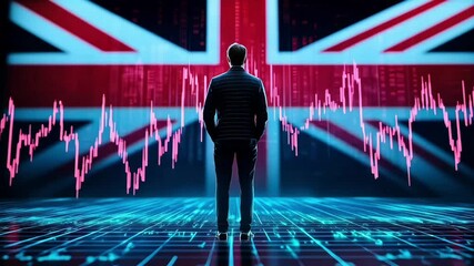 businessman analyzing uk economy with glowing stock chart and union jack flag, financial reports and investment strategy presentations
 - Powered by Adobe