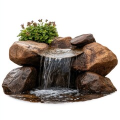 Tranquil Cascade with Rocks and Water in a Serene Natural Setting