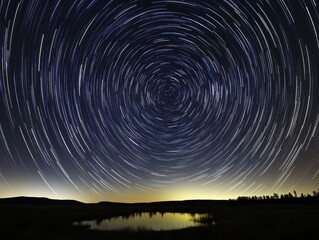 Starry night sky with slowly shifting constellations and a calm, dreamy atmosphere