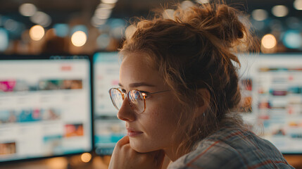 Social media engagement Digital marketing concept Working on computer for creating social media platforms to build relationships and drive sales Engaging activities responding to comme : Generative AI