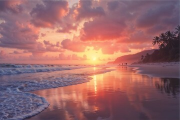 Ocean coast at sunset