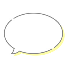 吹き出し 影付き イエロー グレー線 単体