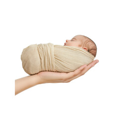 Newborn Baby Sleeping Peacefully in a Loving Hand