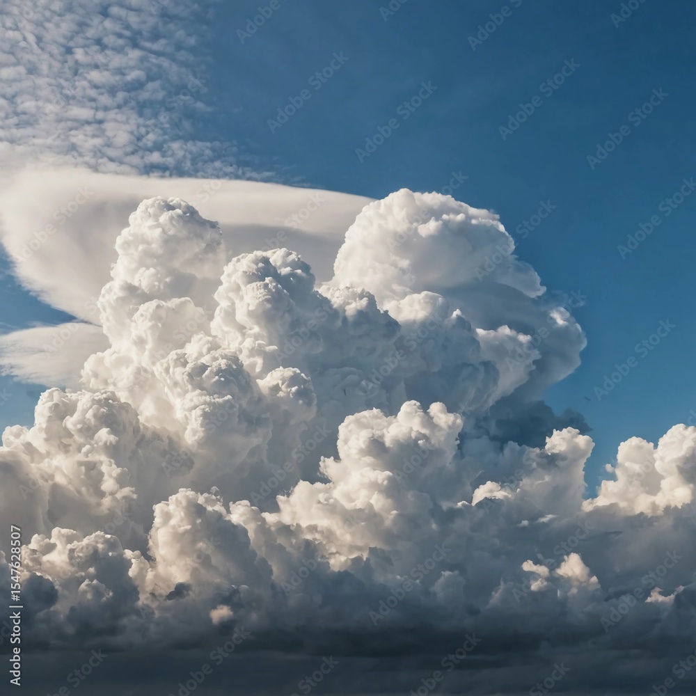 Poster towering formations of dramatic clouds dominate the sky as the sun begins to set, creating a stunnin