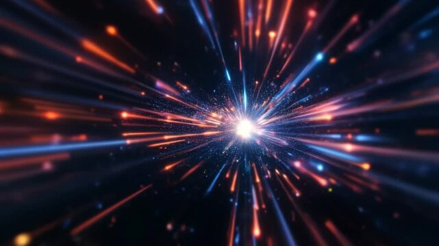 Colorful light trails across night sky with glowing abstract background 4k unique Abstract video