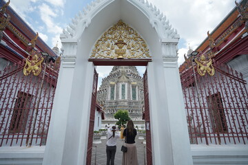 Wat Arun Temple in Thailand on Sunny Morning