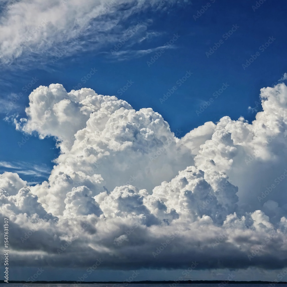 Poster The sky transforms as dramatic clouds build overhead, creating a stunning contrast against the calming waters below. The colors shift beautifully as day turns to dusk Generative AI