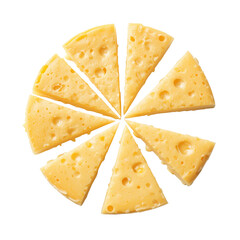 Fototapeta premium slices of cheese isolated on transparent png